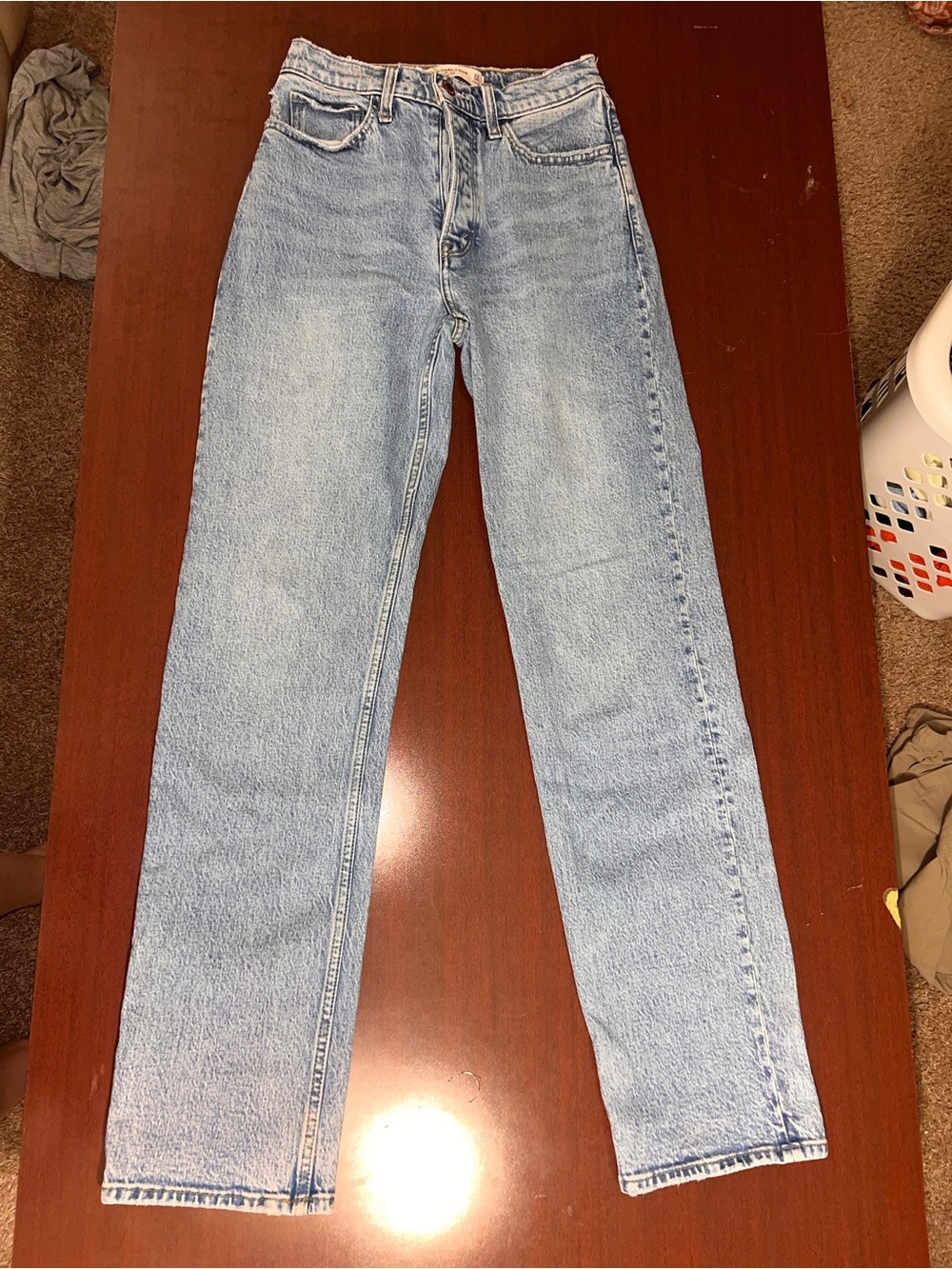 Abercrombie & Fitch Light Blue High-Rise Dad Jeans